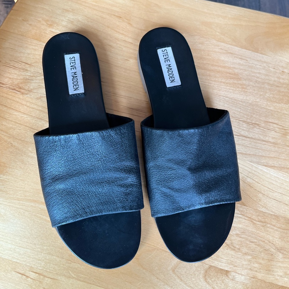 Steve Madden Leather Slide Sandals
